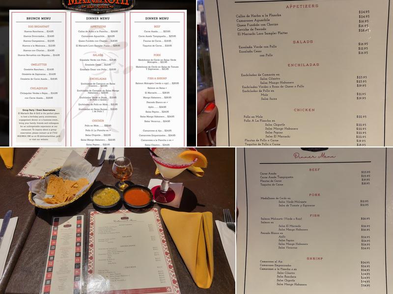 El Mariachi Bar & Grill Menu