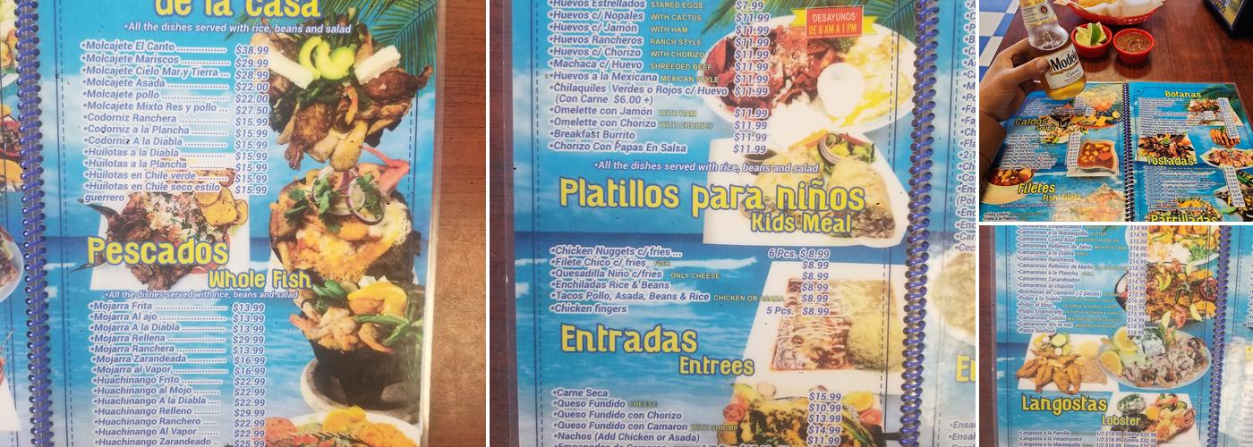 El Canto de la Sirena Menu