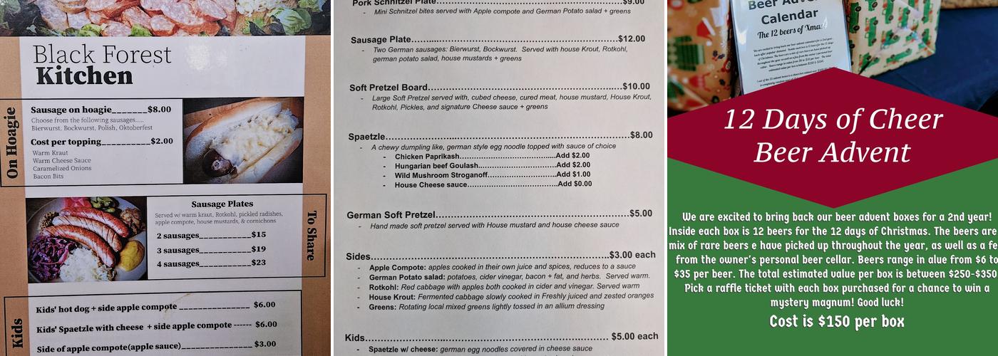 Black Forest Kitchen Menu