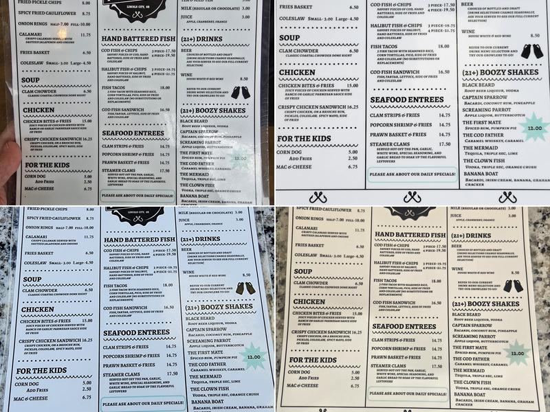 Pub Fish & Chips Menu