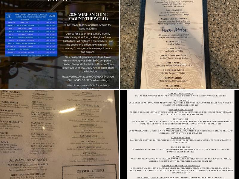 Tavern on 6 Menu