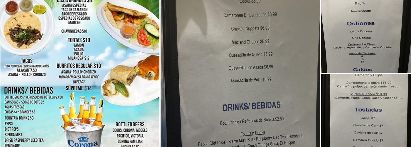 La playa restaurant Menu