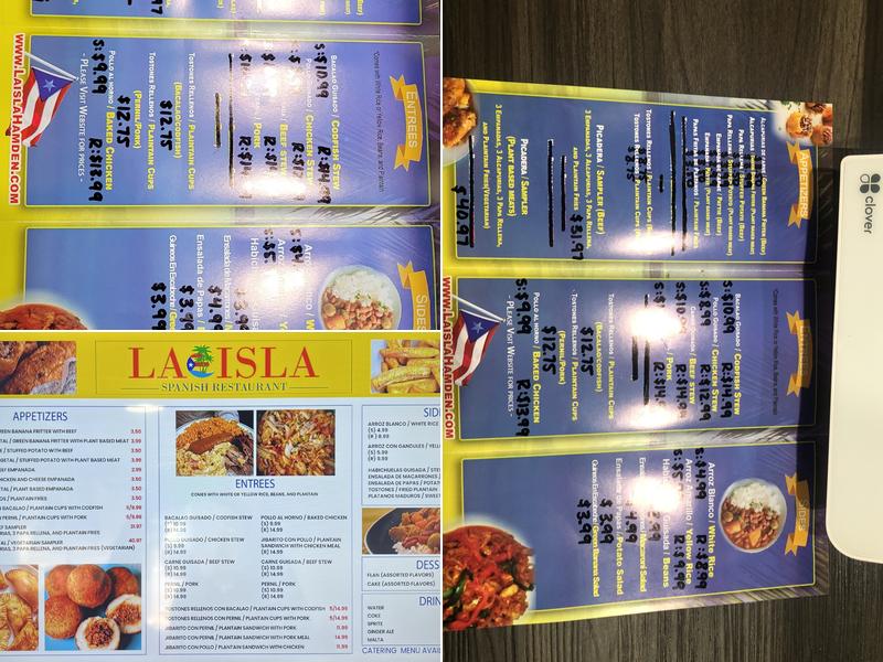 La Isla Menu