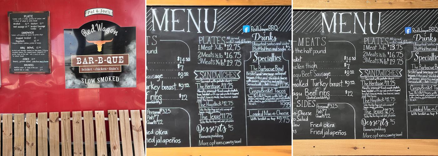 Red Wagon BBQ Menu