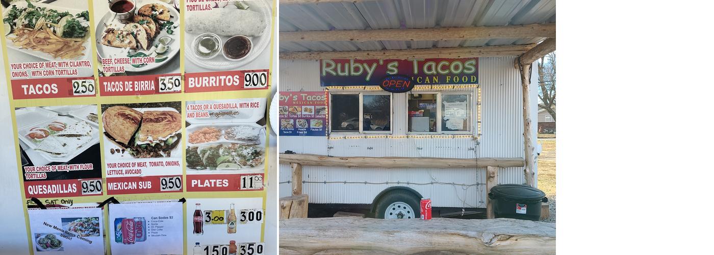 Ruby's Tacos Menu
