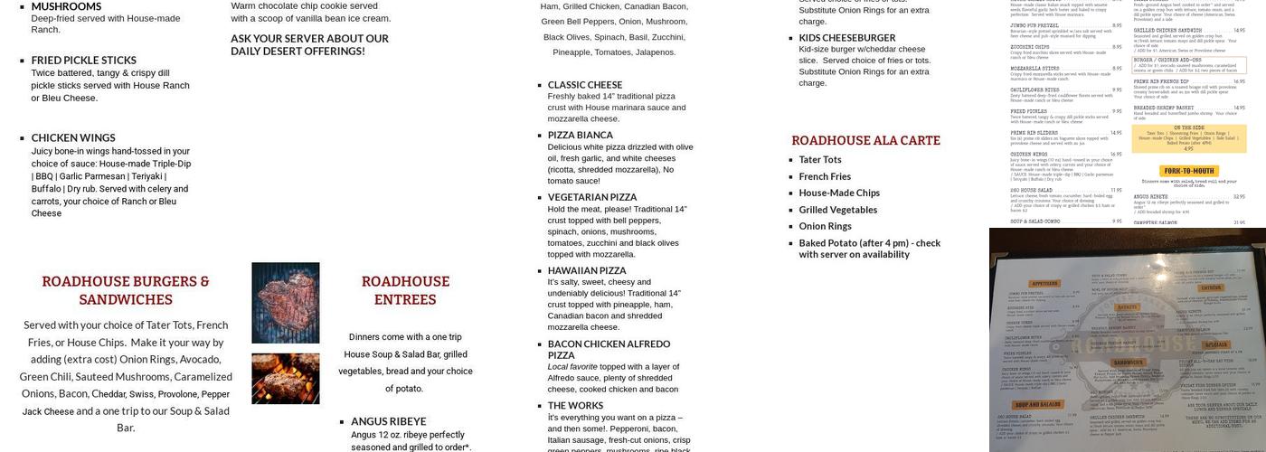 260 Roadhouse Menu