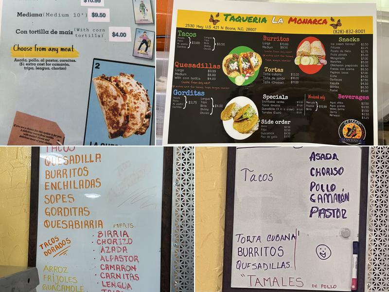 Taqueria La Monarca Menu