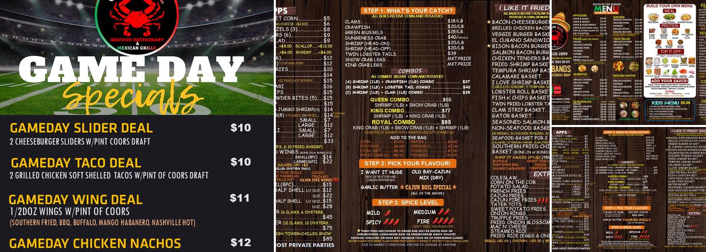 THE CAJUN BOIL & BAR Menu