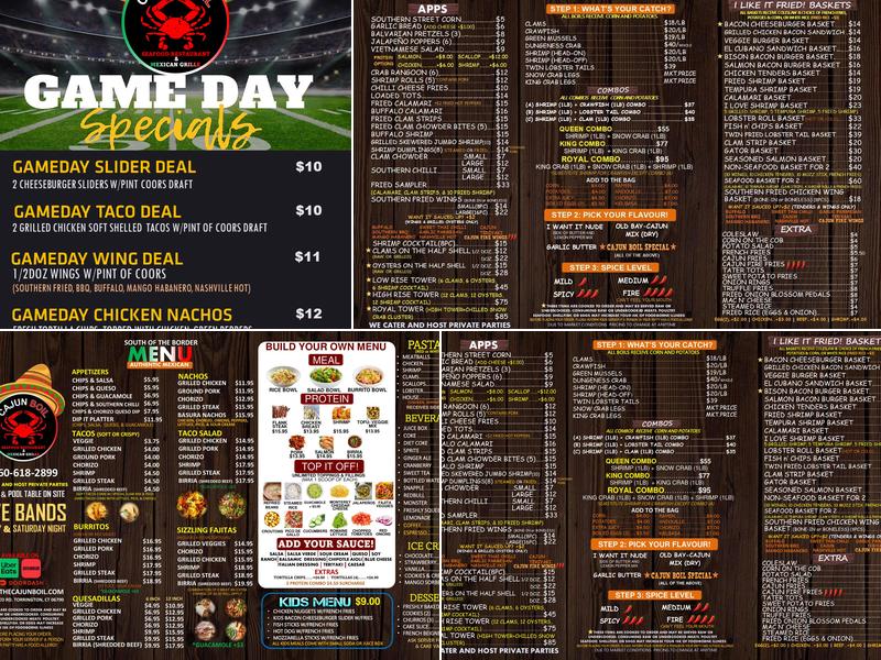 THE CAJUN BOIL & BAR Menu