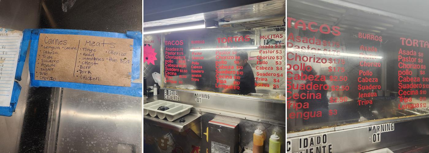 Taqueria Azteca Menu