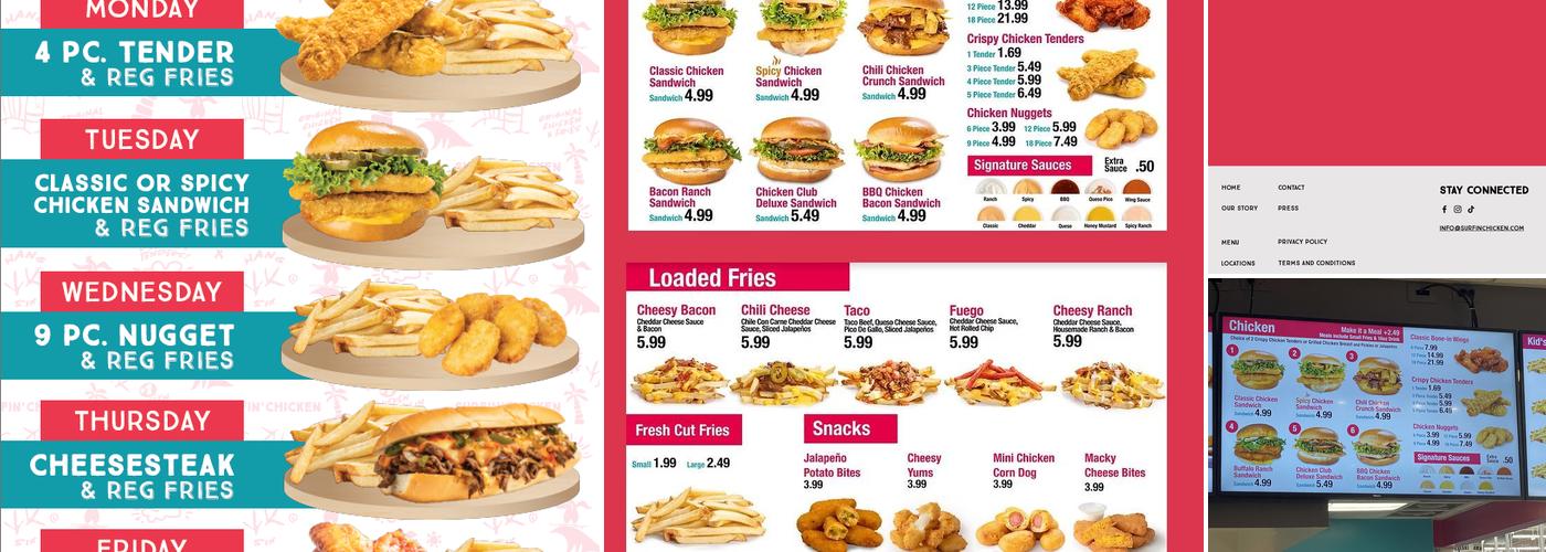 Surfin’ Chicken Menu