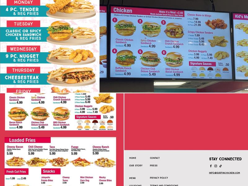 Surfin’ Chicken Menu