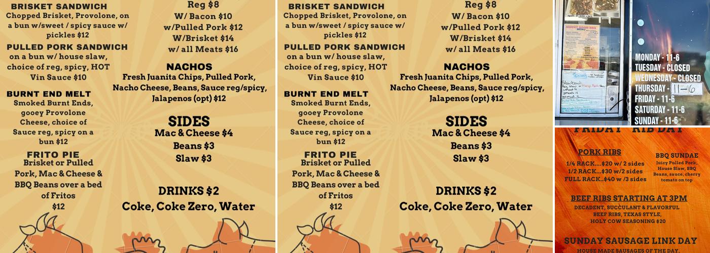 Mount Hood BBQ Menu