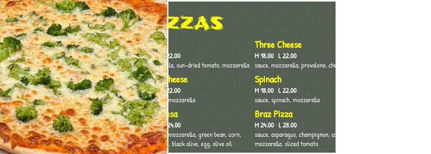 BRAZ PIZZA Menu