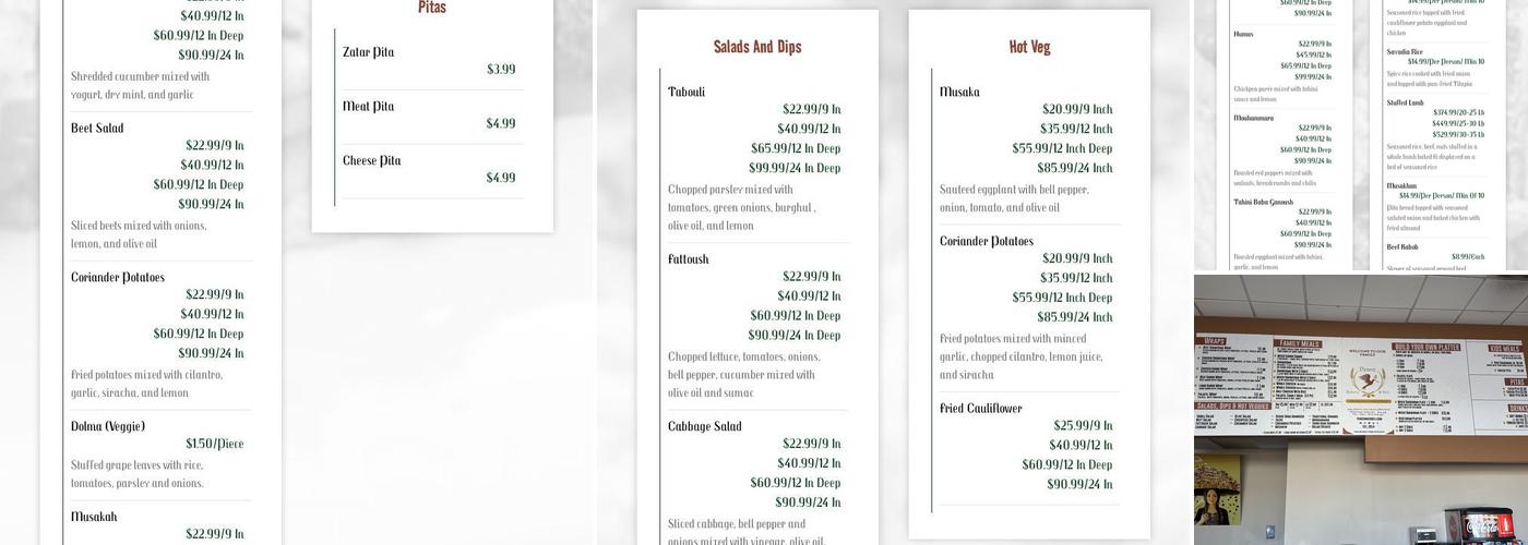 Peace Bakery and Deli Menu