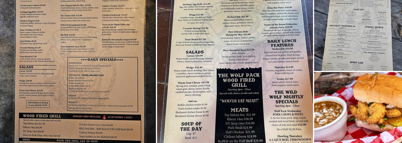 Wolf Pack Menu