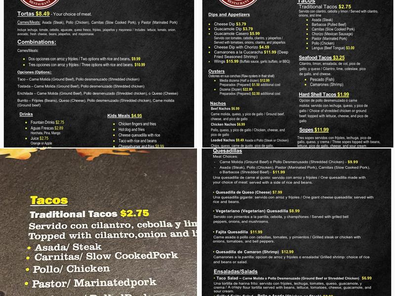 Las Micheladas mexican & seafood Menu
