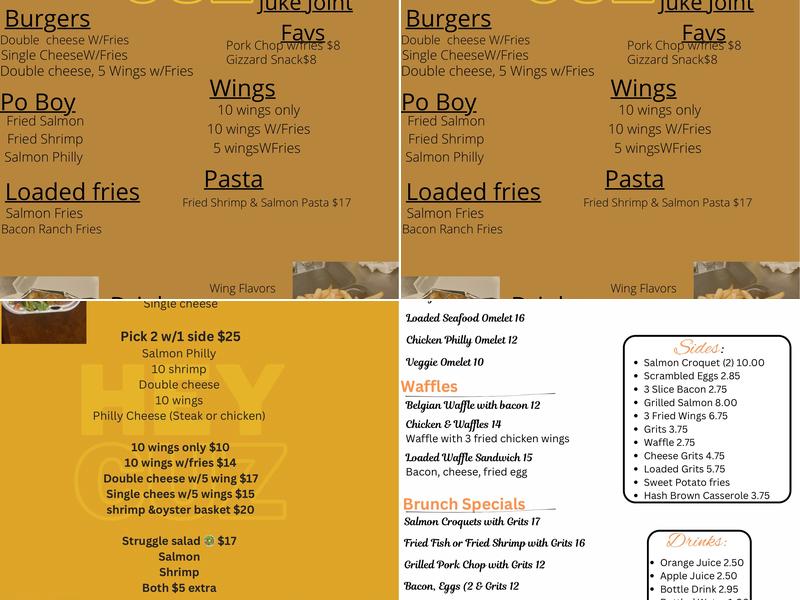 Hey Cuz Menu