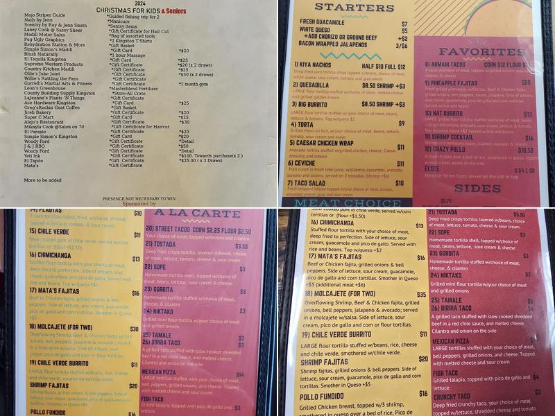Matas Lunchbox Menu