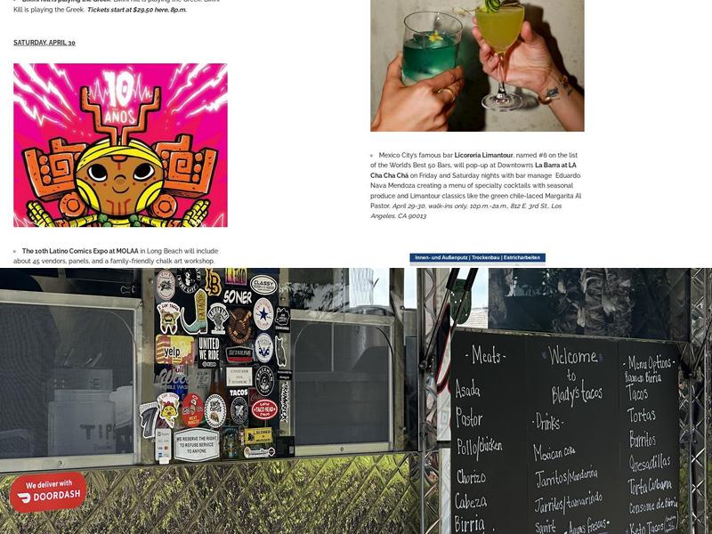 Blady’s Tacos Menu