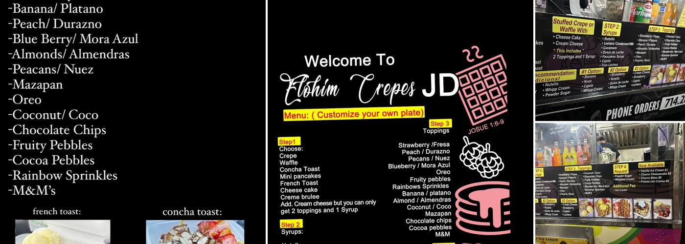 Elohim Crepes JD Menu