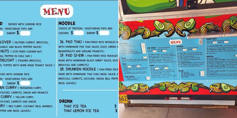 Angel Thai Kitchen Menu