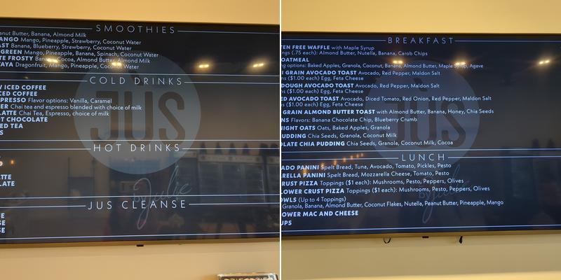 Jus by Julie Lakewood Menu