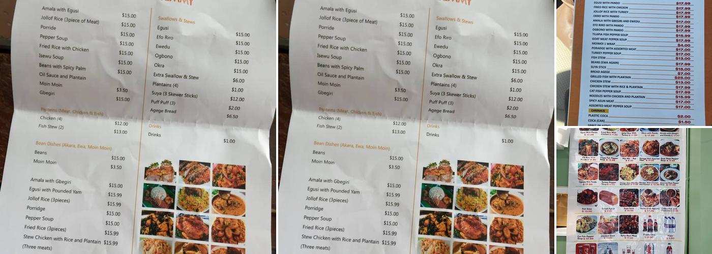 African pot with Temmy Menu