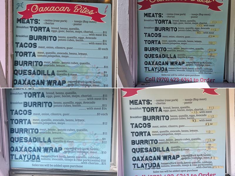 Oaxacan bites Menu