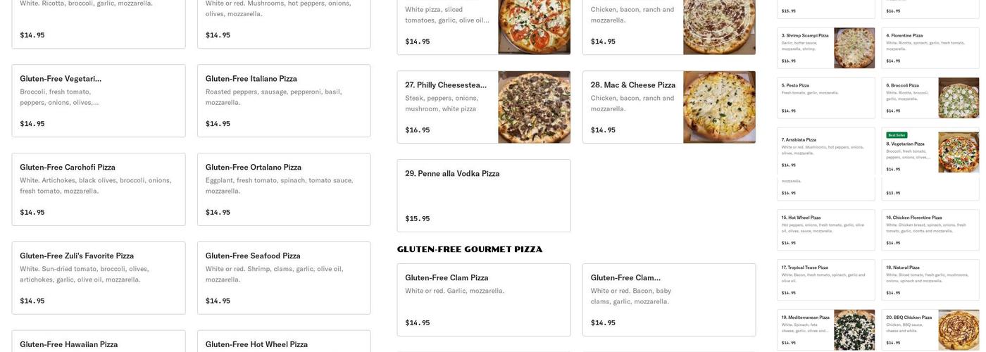Pizza express Menu