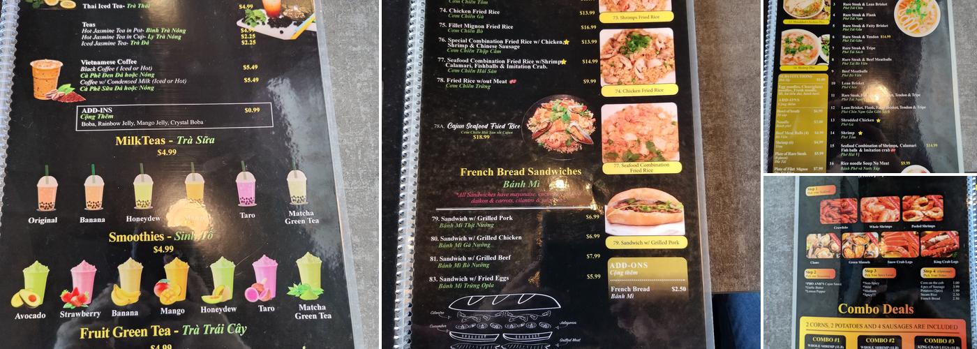 Pho Anh Hot Pot and Crawfish Menu