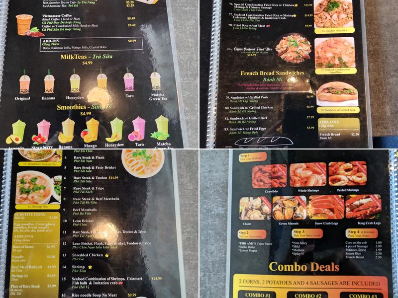 Pho Anh Hot Pot and Crawfish Menu