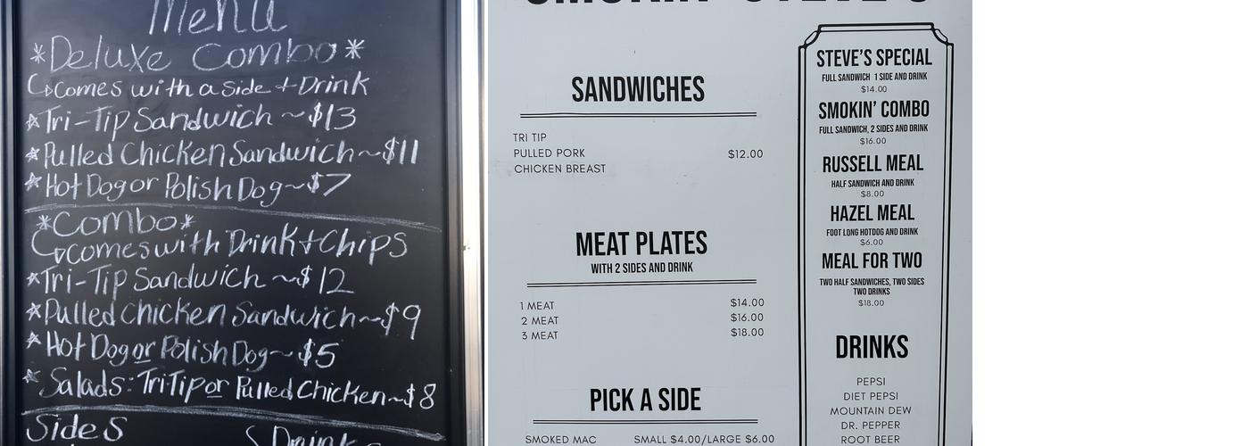 Smokin’ Steve’s Menu