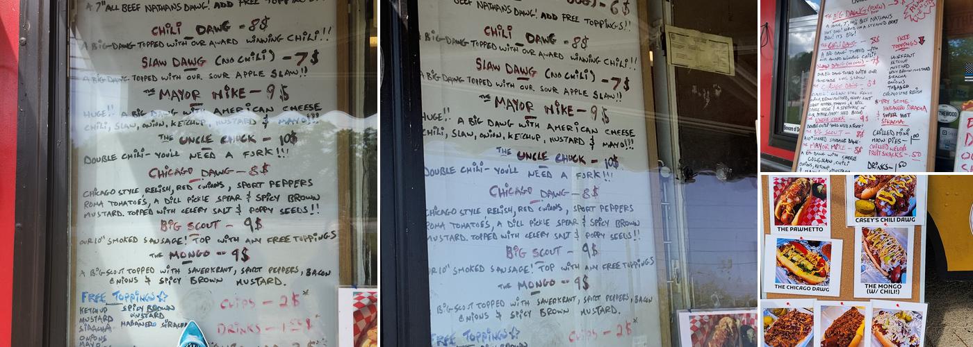 Casey's Big Dawgs Menu