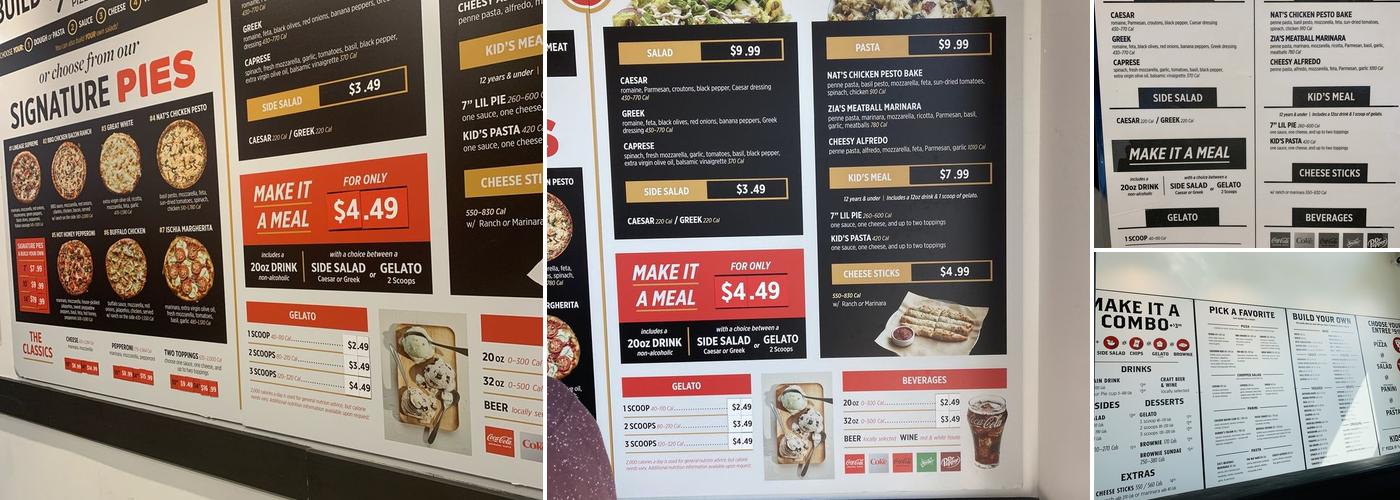 Your Pie Pizza Menu