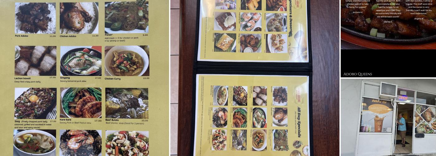 Adobo Queens Filipino Restaurant Menu
