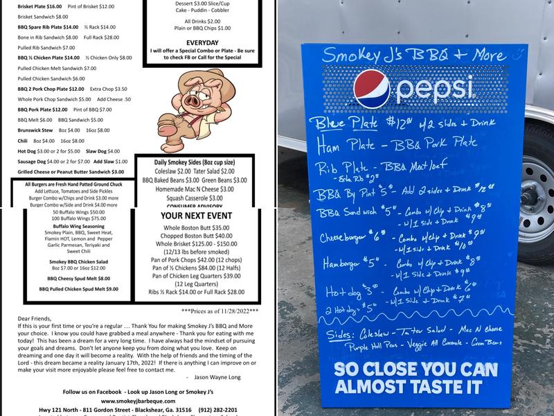 Smokey J’s BBQ Menu