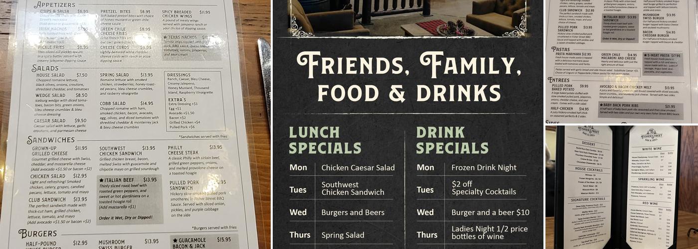 Fisher Street Bar and Grill Menu