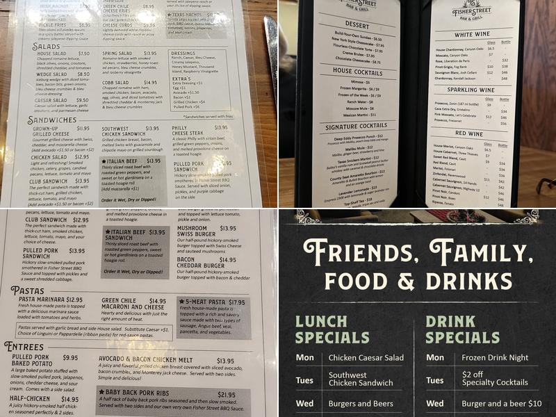 Fisher Street Bar and Grill Menu
