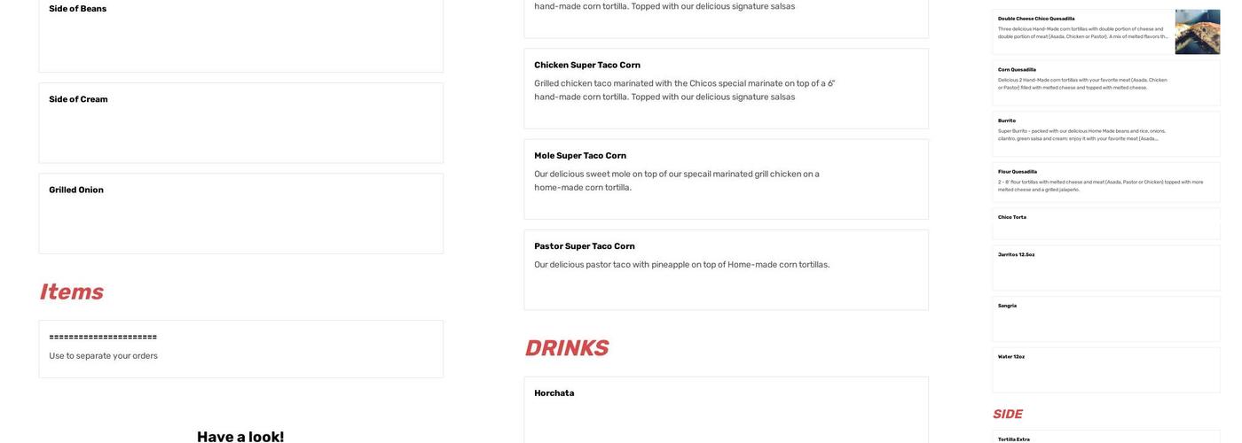 Los Chicos Tacos Menu
