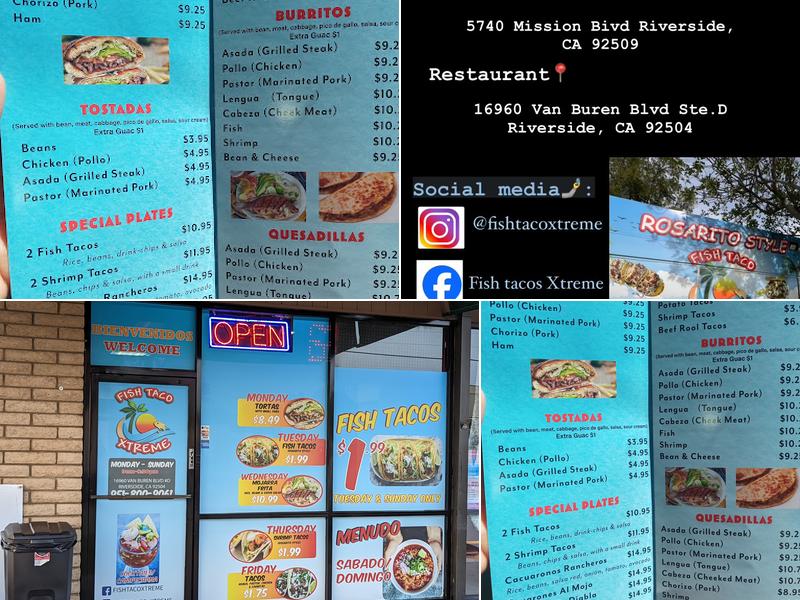 Fish Taco Xtreme Menu