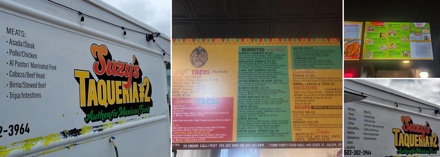 Suzy's Taqueria #2 Menu