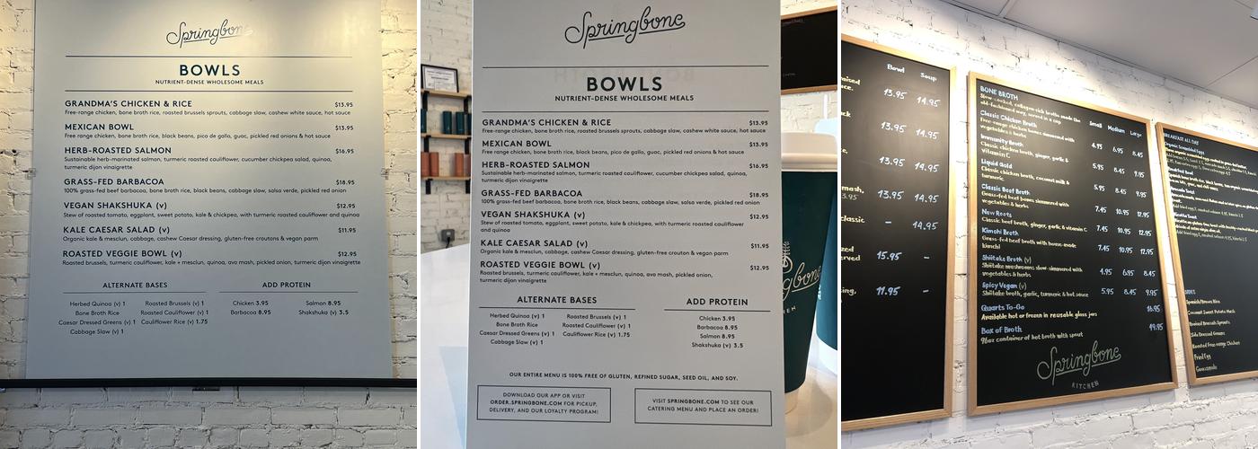 Springbone Kitchen Menu