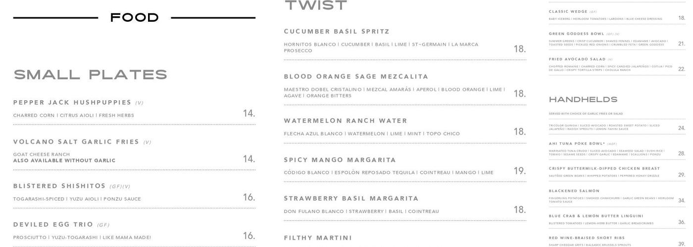 Group Therapy Menu