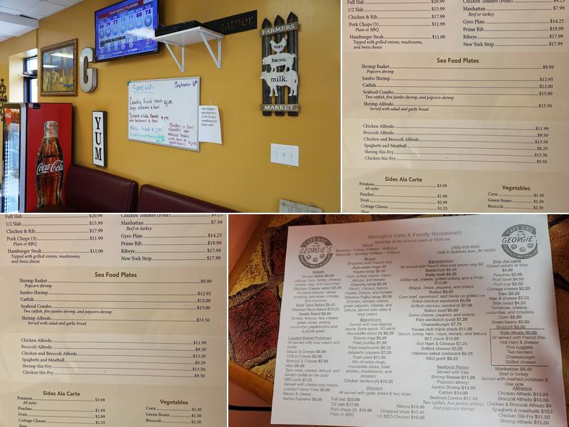 Georgie's Cafe and Family Restaurant Menu