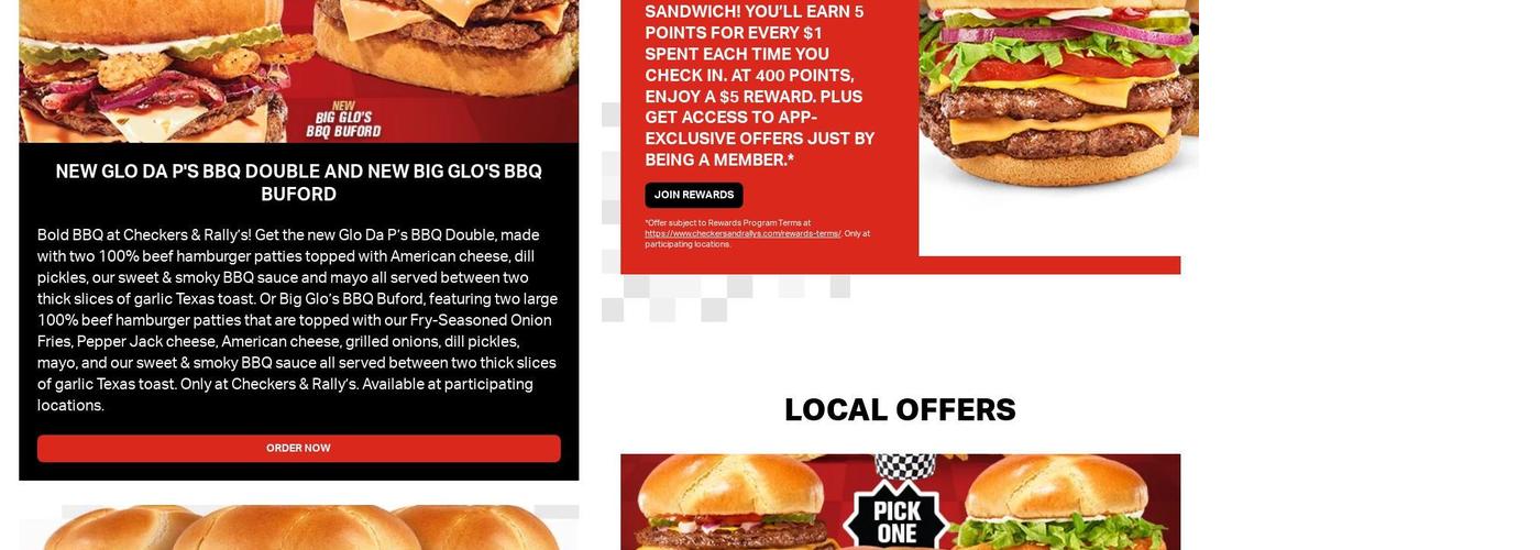 Checkers Menu