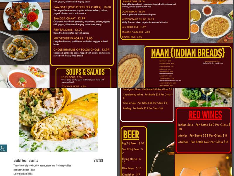 Bel-King Indian Grill Menu