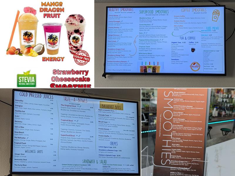 Tropical Twist Juice Bar & Cafe Menu