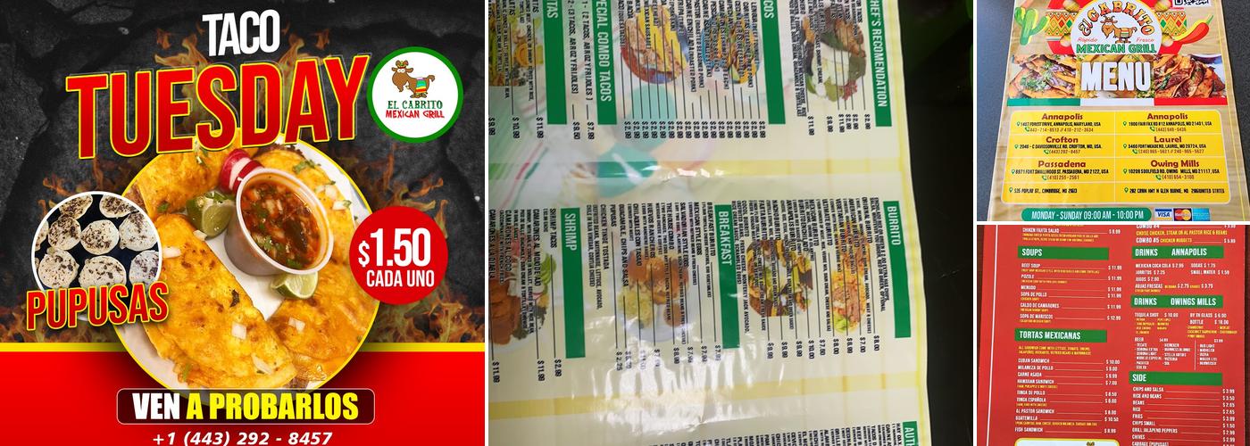 El cabrito Mexican grill Menu