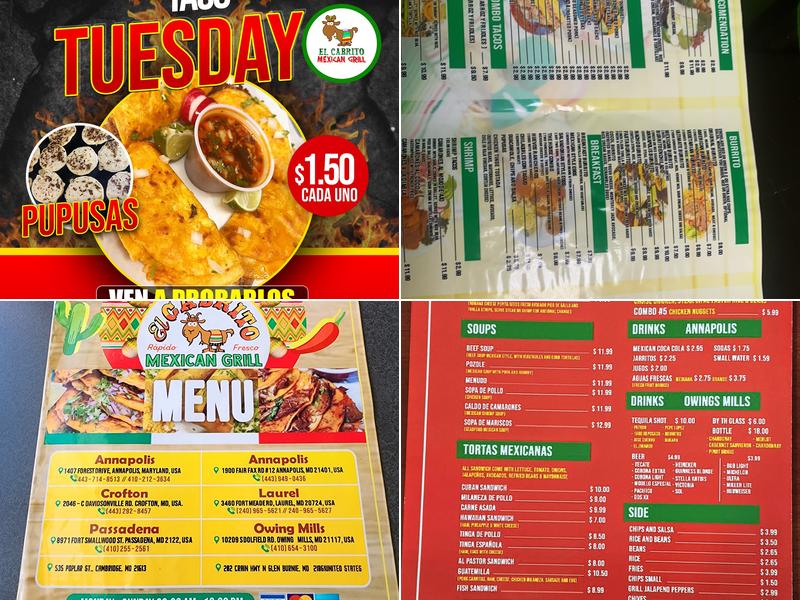 El cabrito Mexican grill Menu